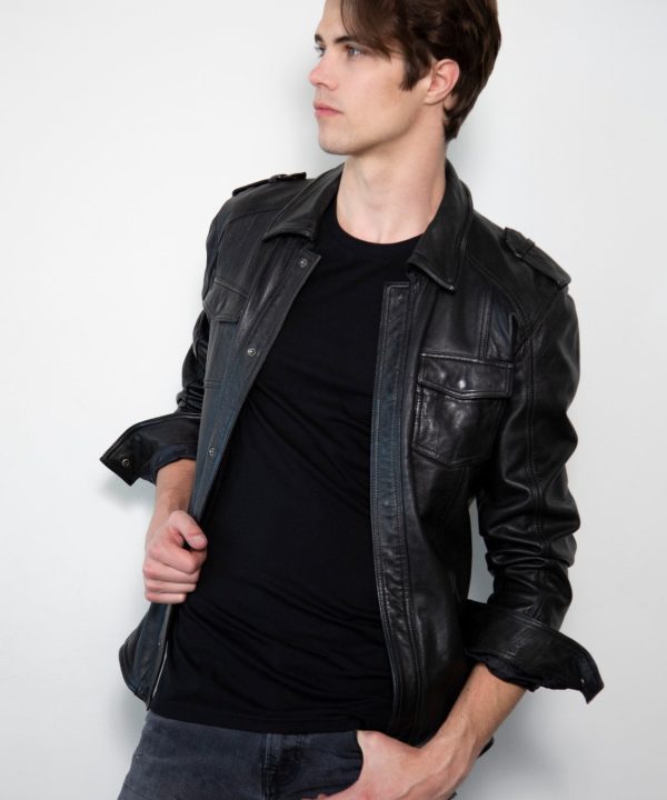 Napa Leather Black Draco Nero Shirt