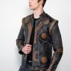 Thor Quilted Vintage Motorcycle armor Leather Jacket