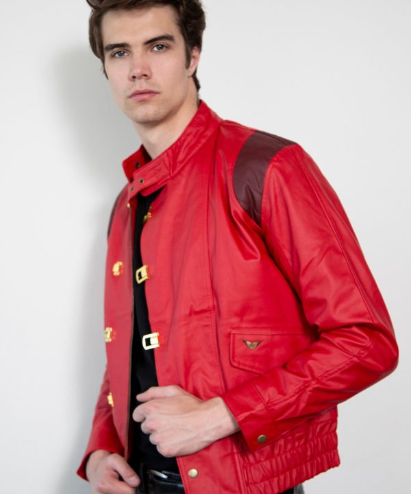 Red Akira Motorcycle Leather Jacket Shotaro Kaneda