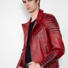 Mens Leather Jacket Red