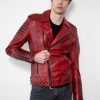 Red Leather Jacket Mens