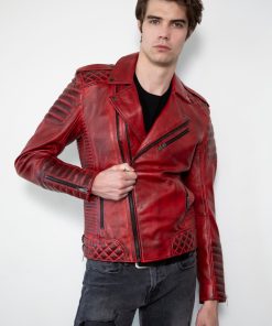 Red Leather Jacket Mens