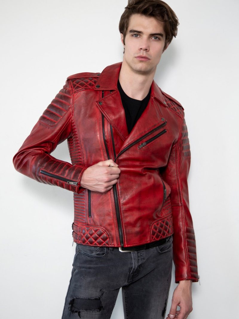 Red Leather Jacket Mens