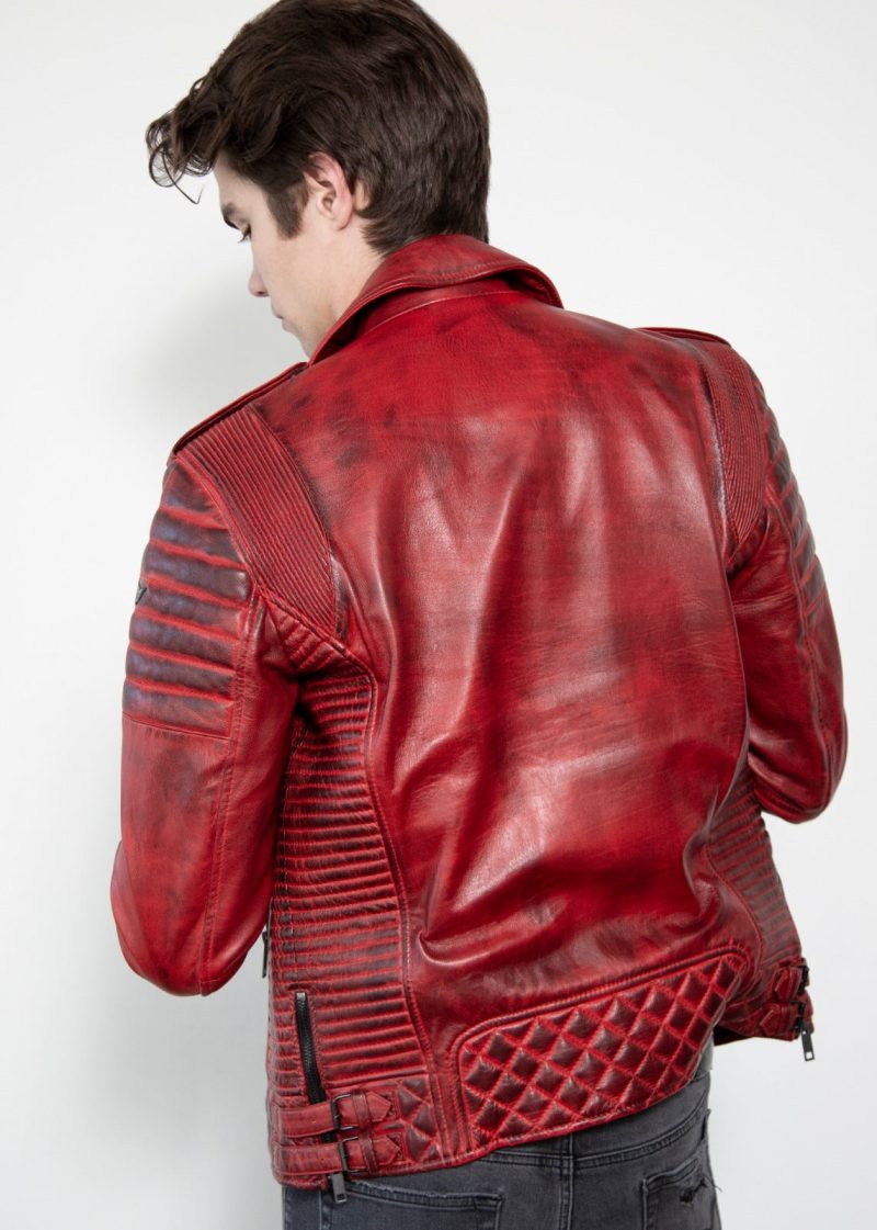 Red Leather Jacket for Men