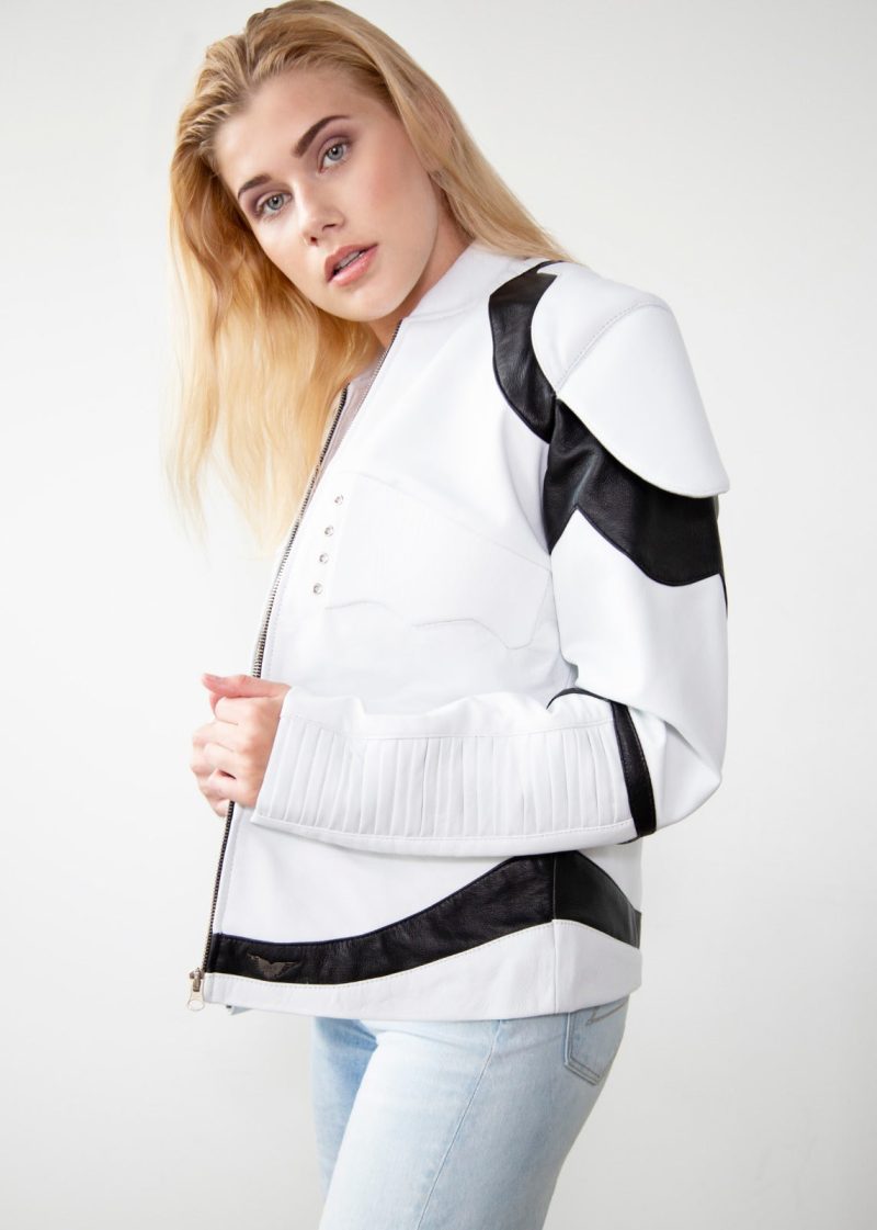 Womens Star Wars Storm Trooper White Armor Leather Jacket