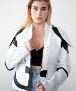 Womens Storm Trooper White Armor Star Wars Leather Jacket