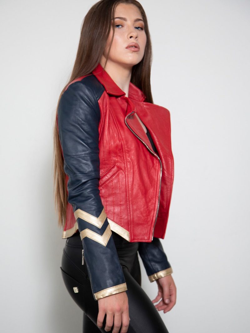 Red Amazonian Warrior Leather Jacket