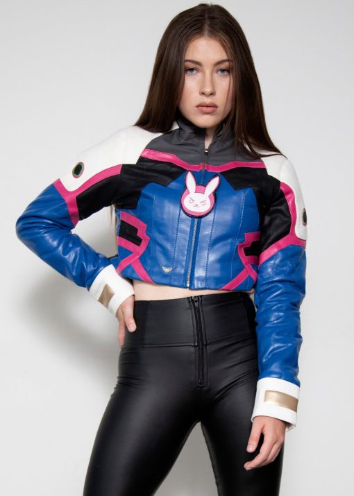 Womens DVA Overwatch Crop Top Leather Jacket