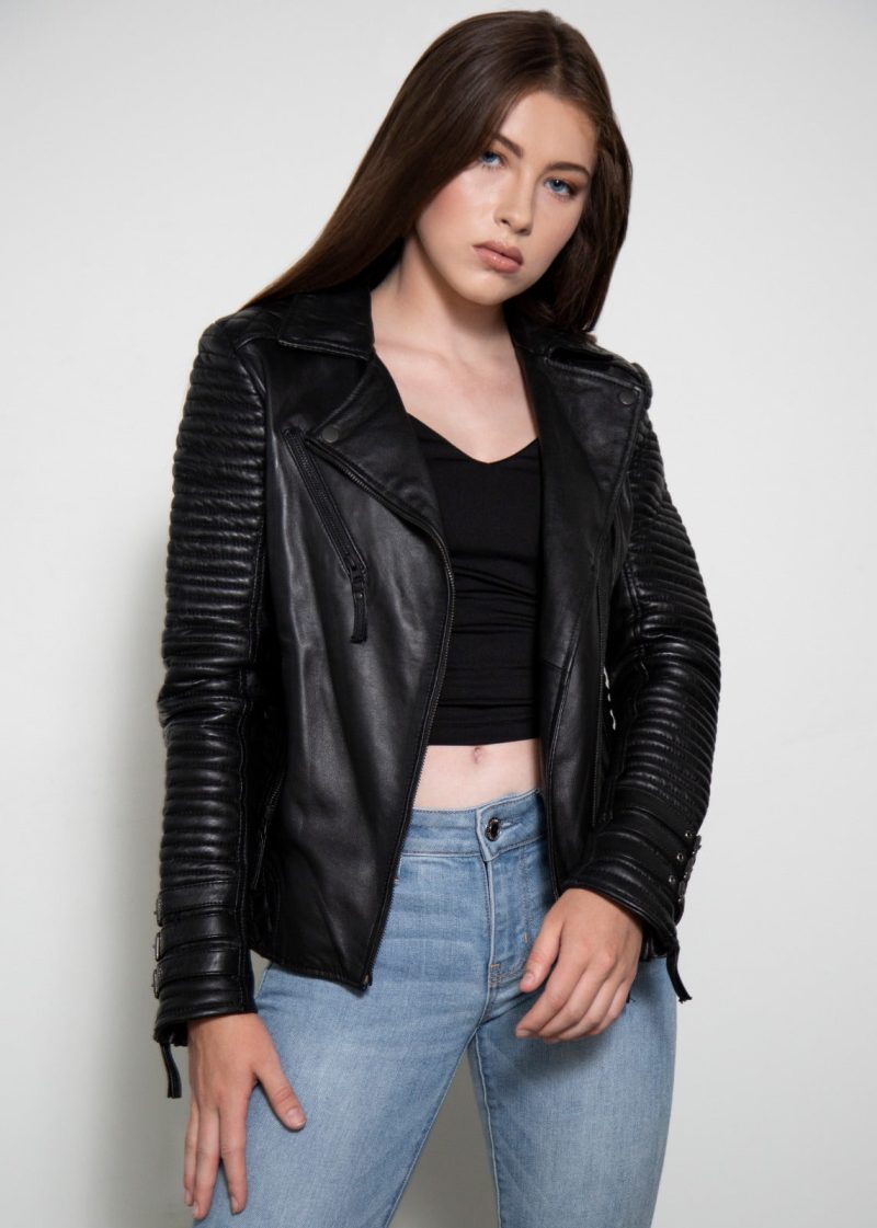 Buy Women's Hawthorne Black Quilted Rockstar Leather Jacket