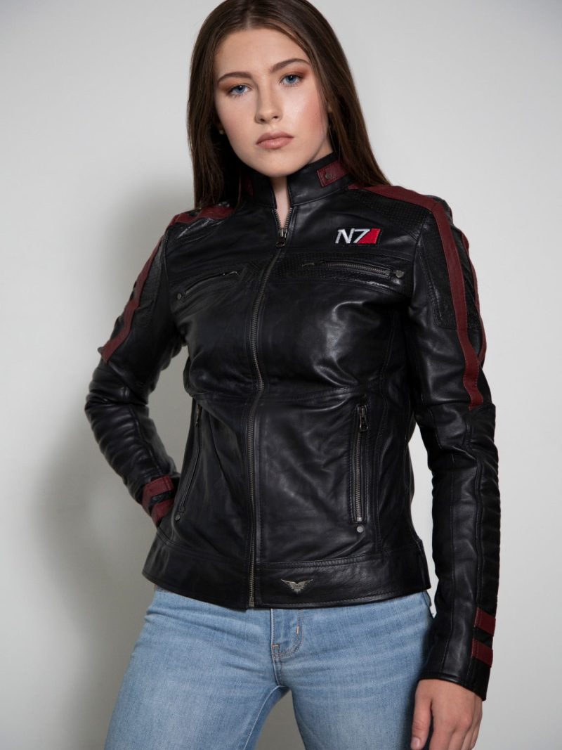 Mass Effect Commander Shepard N7 Black Leather Jacket