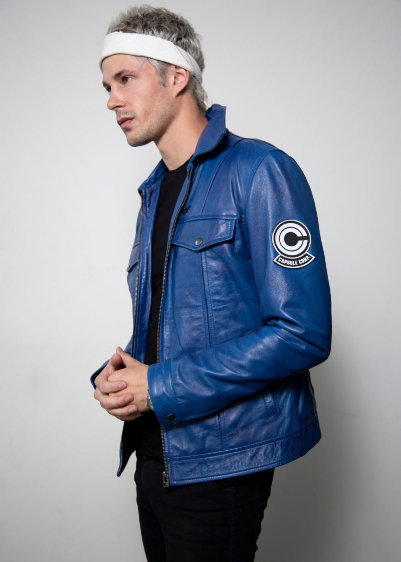 Future Trunks Blue Dragon Ball Z Leather Jacket Full Length