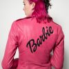 Womens Barbie Doll Pink Leather Jacket Girl