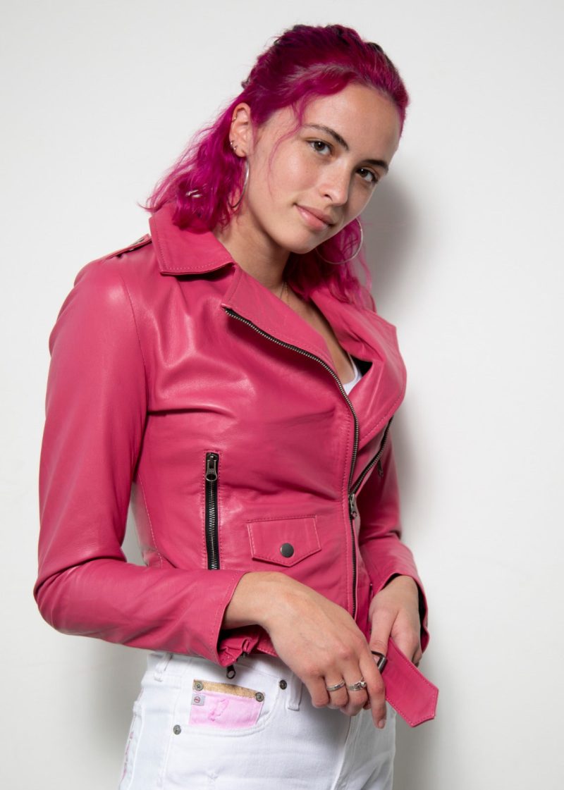 Barbie Doll Dream Pink Leather Jacket for women