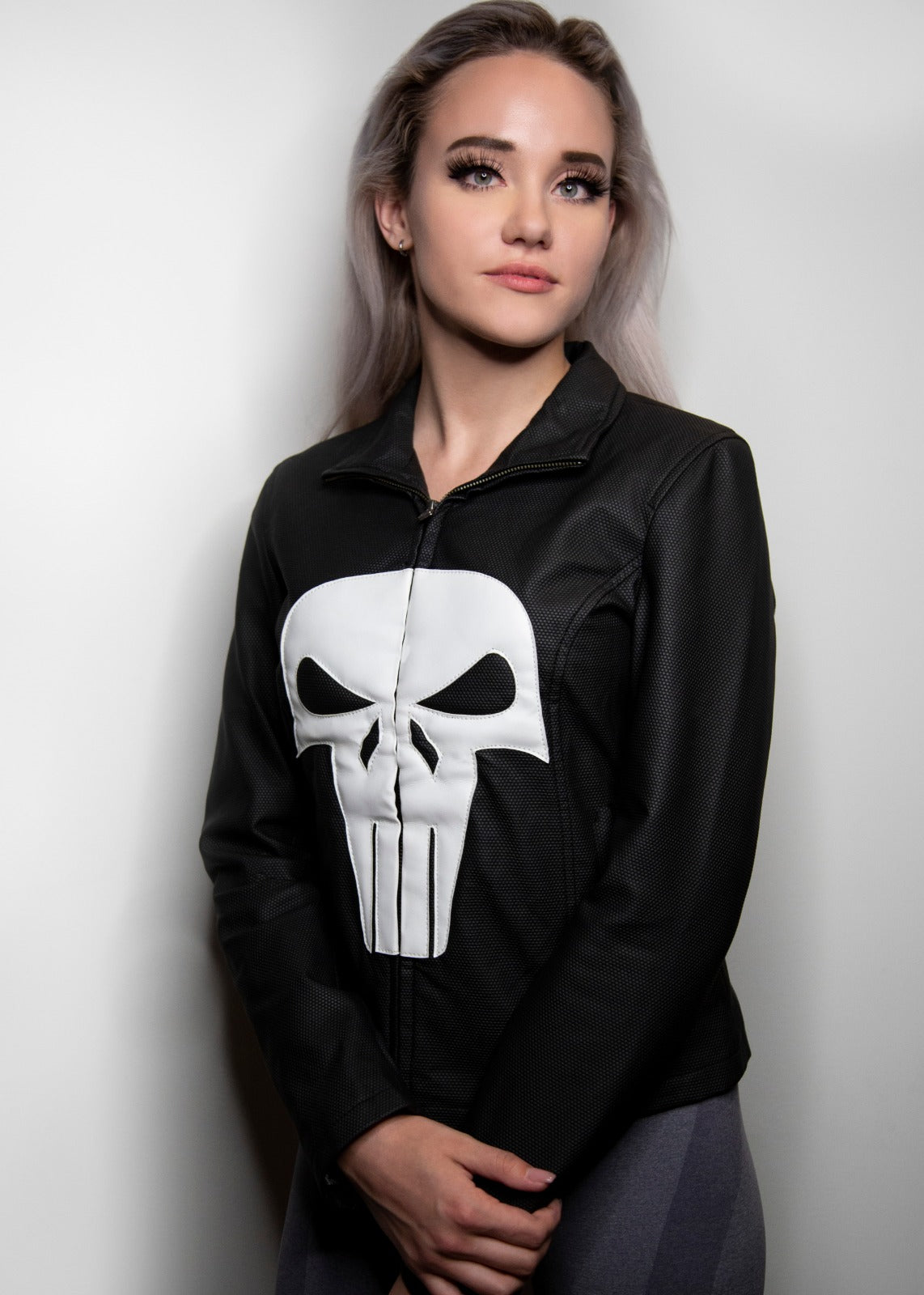 Womens Punisher Frank Castle Skull Neoprene Jacket