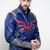 link royal blue shield breath of the wild leather jacket