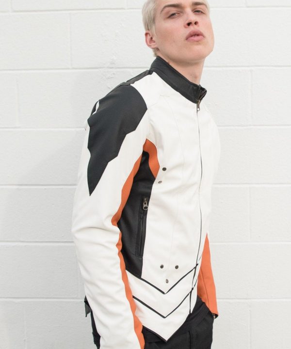 Mens Overwatch Mercy Valkyrie Leather Jacket White