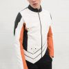 Mens Overwatch Mercy Valkyrie Leather Jacket White