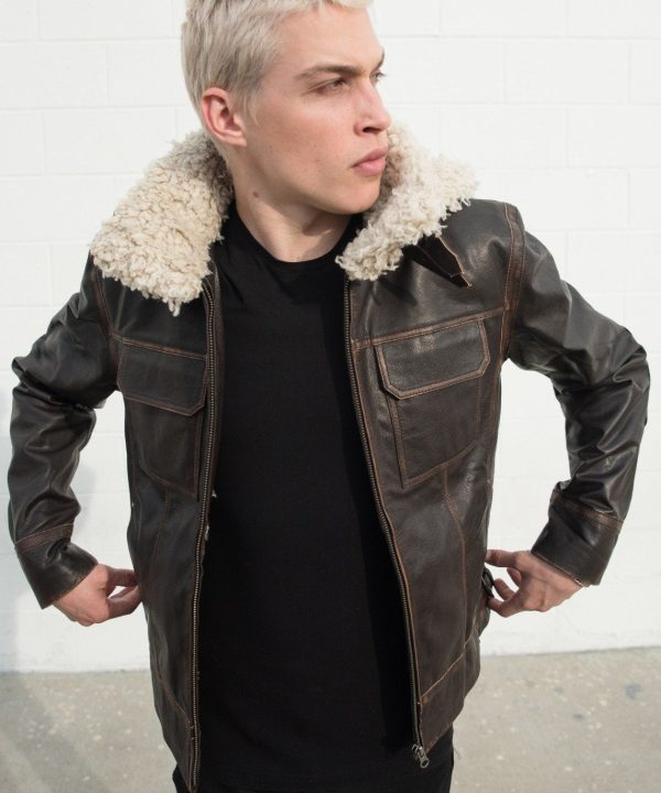 Luca Designs Men's Shearling Fashion Leather Jacket