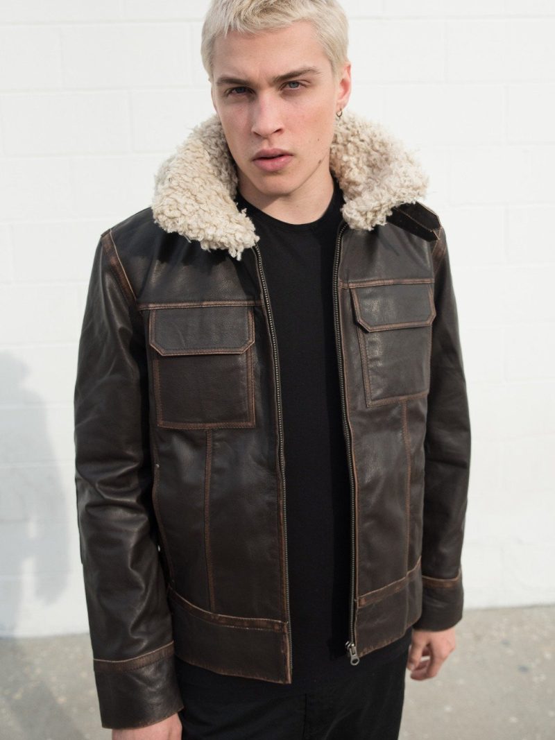 Luca Designs Men's Shearling Fashion Leather Jacket