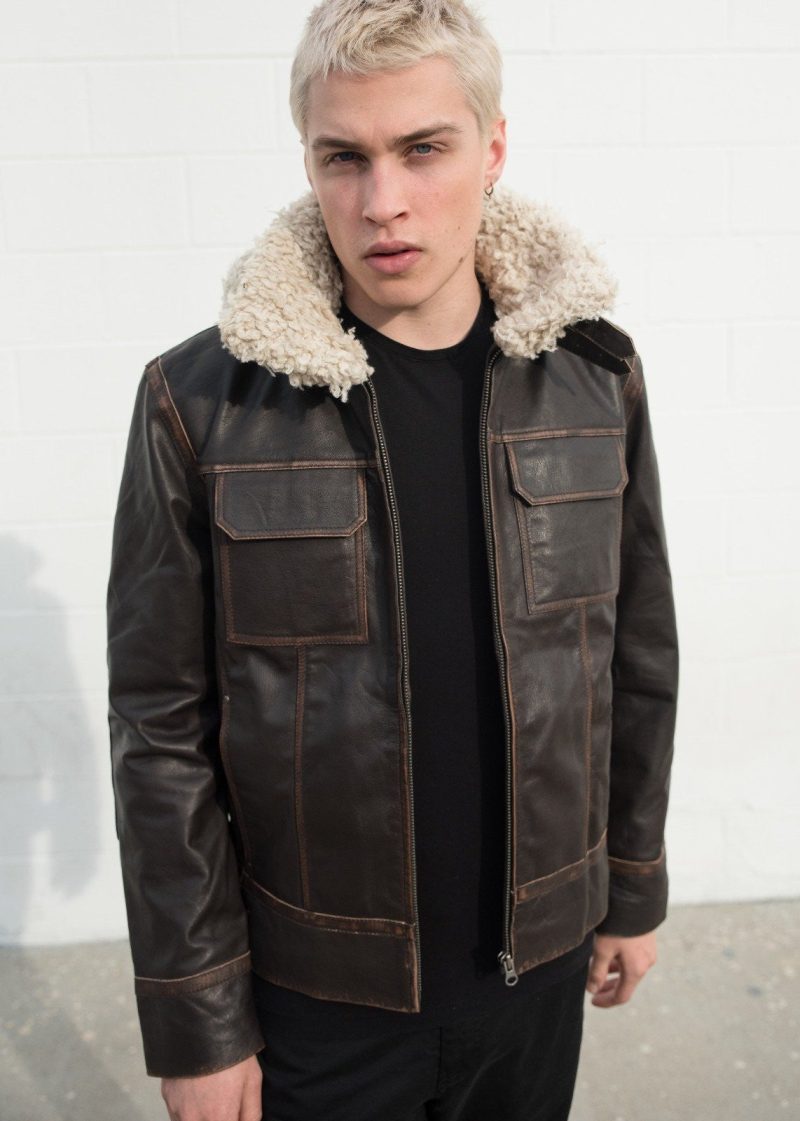 Luca Designs Men's Shearling Fashion Leather Jacket