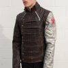 Mens Bucky Barnes Winter Soldier Armored Leather Jacket