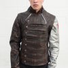 Mens Bucky Barnes Winter Soldier Armored Leather Jacket