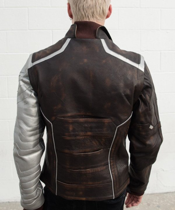 Mens Bucky Barnes Winter Soldier Armored Leather Jacket