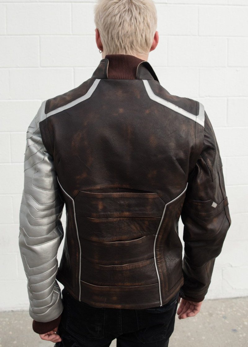 Mens Bucky Barnes Winter Soldier Armored Leather Jacket