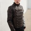 Mens Bucky Barnes Winter Soldier Armored Leather Jacket