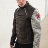 Mens Bucky Barnes Winter Soldier Armored Leather Jacket