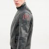 Mens Transformers Autobot Shield Leather Jacket Black Armor
