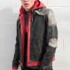 Mens Arkham Knight Jason Todd Red Hood Leather Jacket