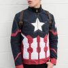 Mens Captain America Civil War Leather Jacket Halloween Costume First Avenger