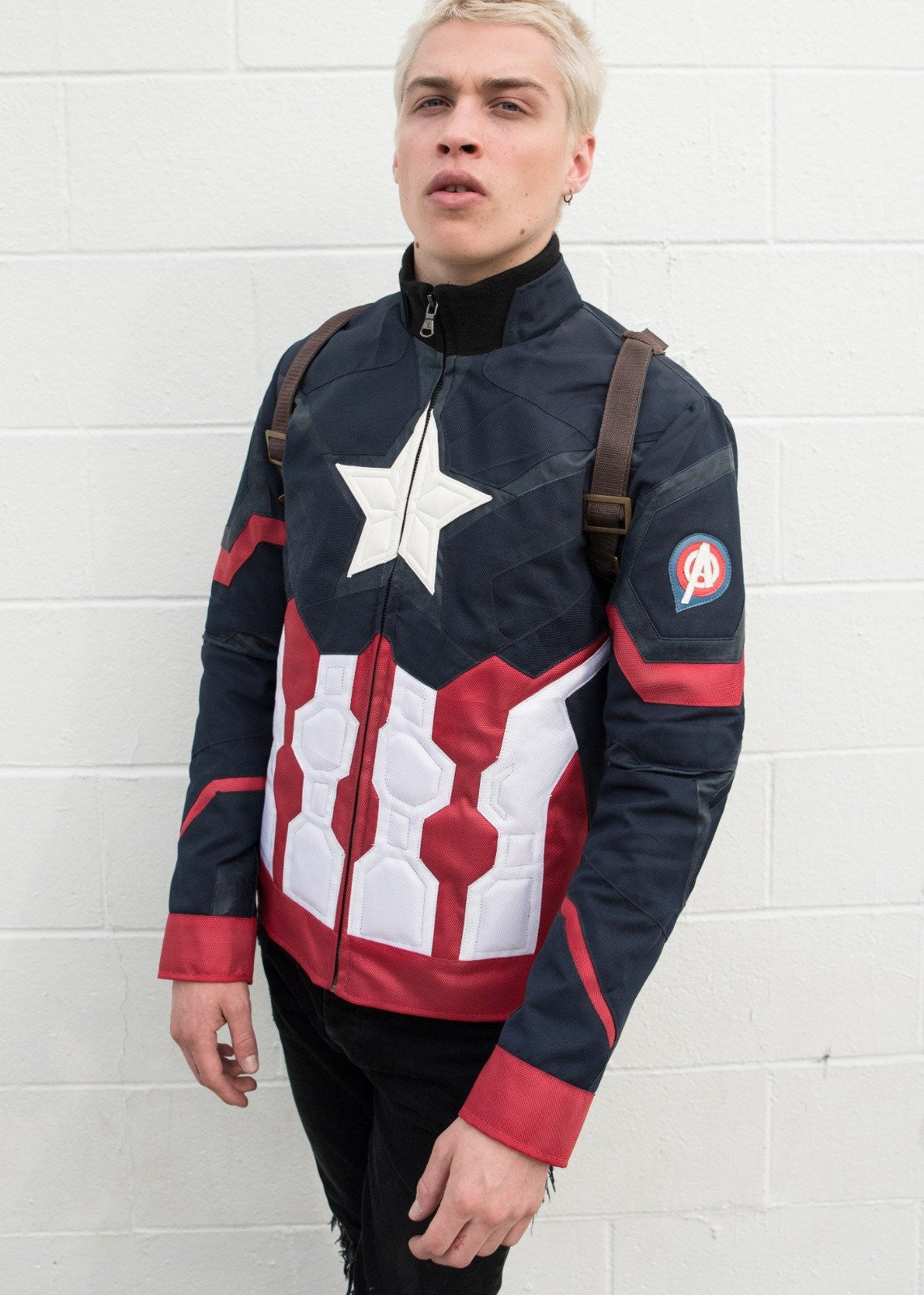 Mens Captain America Civil War Leather Jacket