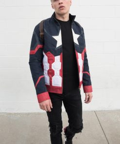 Mens Captain America Civil War Leather Jacket