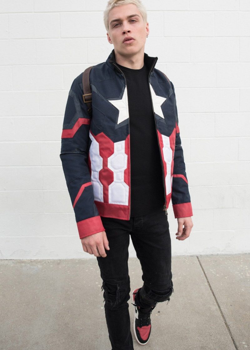 Mens Captain America Civil War Leather Jacket