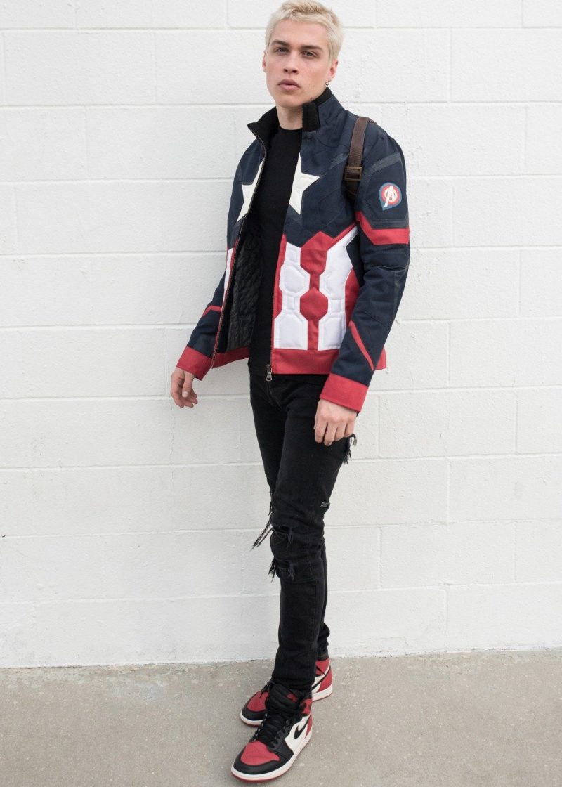 Mens Captain America Civil War Leather Jacket