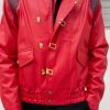 Mens Akira Kaneda Leather Jacket Red