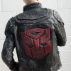 Mens Transformers Autobot Shield Leather Jacket Black Armor