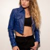 Womens Dragon Ball Z Trunks Leather Jacket Purple Blue