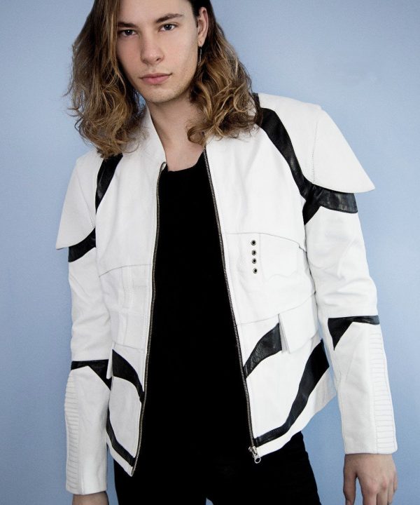 Mens Star Wars Stormtrooper Leather Jacket White Body Armor