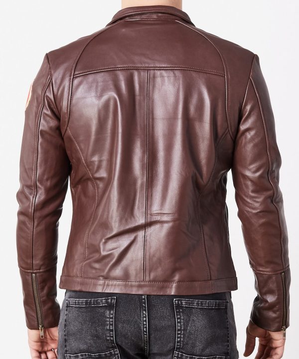 Poe Dameron Star Wars Rebel Alliance Leather Jacket Replica Brown