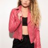 Womens Barbie Doll Leather Jacket Pink