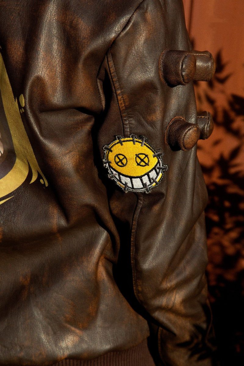 Overwatch Womens Junkrat Leather Jacket Logo