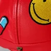 akira patches red leather hat
