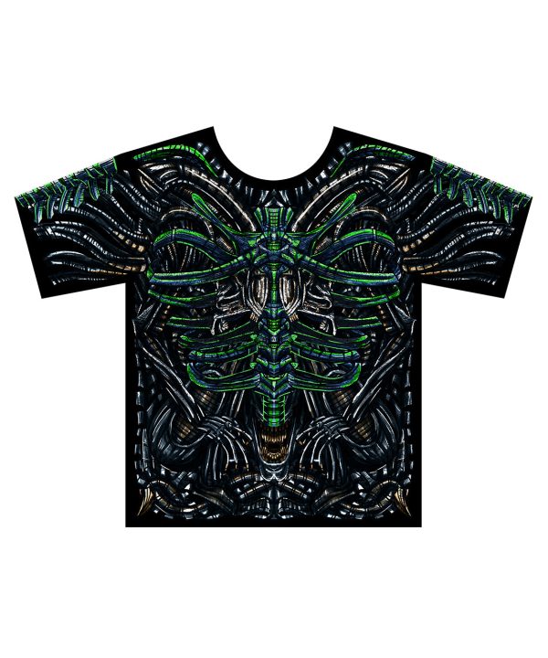 alien vs predator Xenomorph  black all over print t-shirt