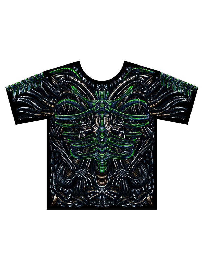 alien vs predator Xenomorph  black all over print t-shirt