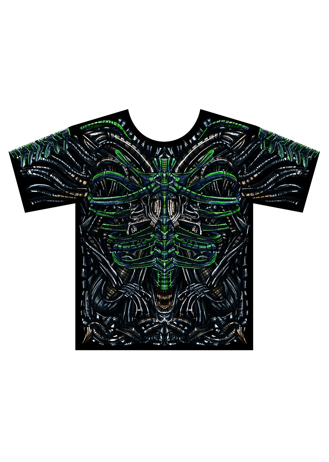 alien vs predator Xenomorph  black all over print t-shirt