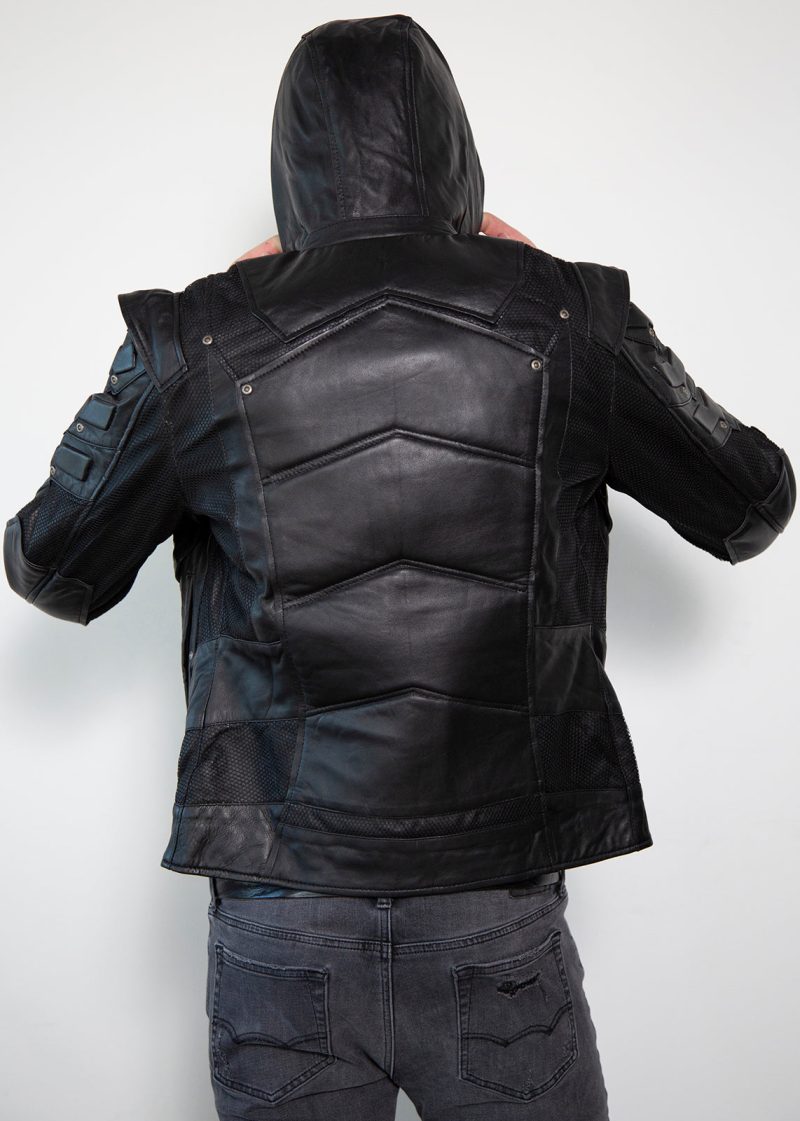 Black Arrow Limited Edition Oliver Queen Leather Jacket Back