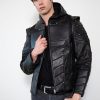 Mens Black Green Arrow Limited Edition Leather Jacket